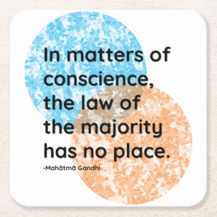 Mahatma Gandhi Conscience Quotes Square Paper Coaster
