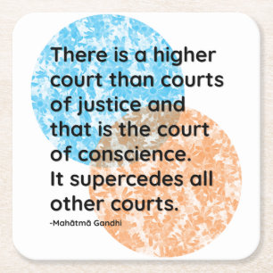 Mahatma Gandhi Conscience Quotes Square Paper Coaster