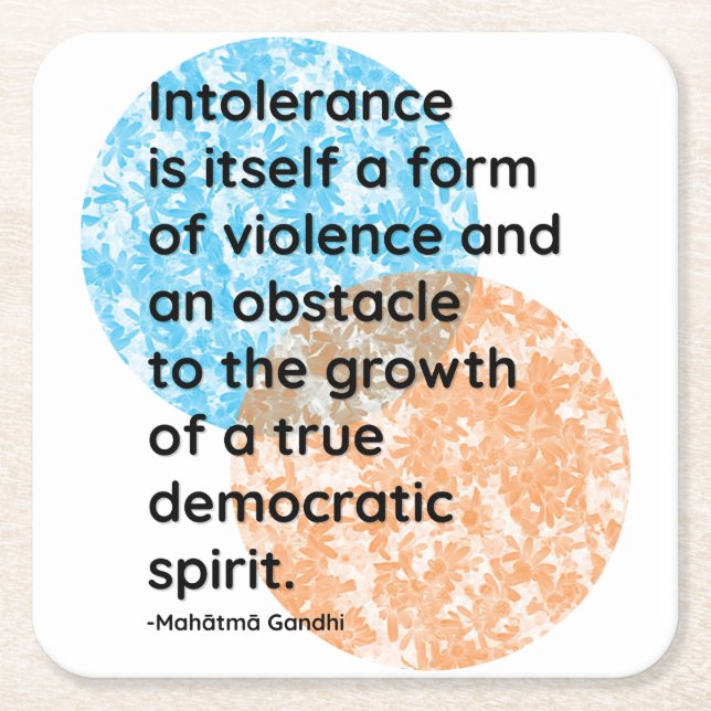 Mahatma Gandhi Democratic Quotes Square Paper Coaster (Front)