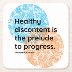 Mahatma Gandhi Discontent Quotes Square Paper Coaster