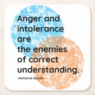 Mahatma Gandhi Enemies Quotes Square Paper Coaster