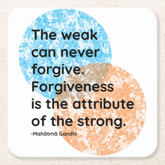 Mahatma Gandhi Forgiveness Quotes Square Paper Coaster (Front)
