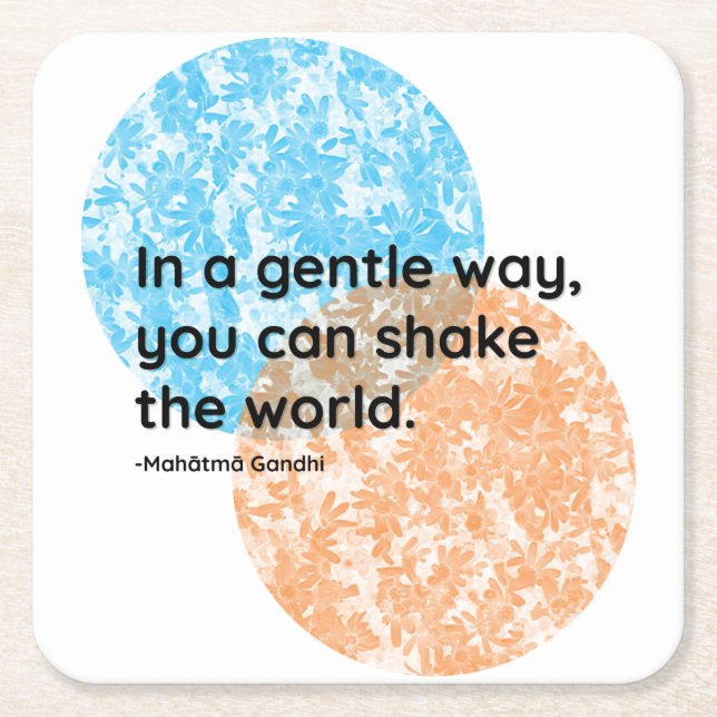 Mahatma Gandhi Gentle Quotes Square Paper Coaster (Front)
