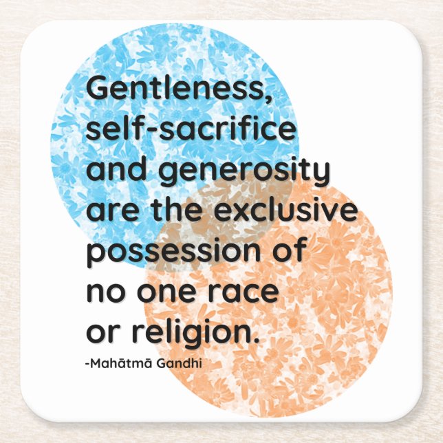 Mahatma Gandhi Gentleness Quotes Square Paper Coaster (Front)
