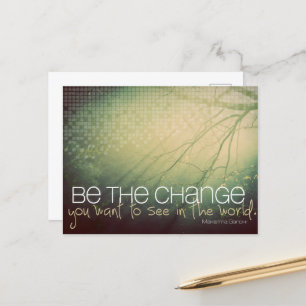 Mahatma Gandhi Inspirational Quote "Be the change" Postcard