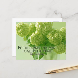Mahatma Gandhi Inspirational Quote "Be the change" Postcard