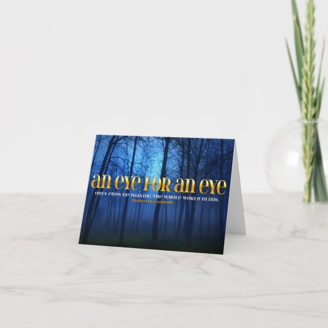 Mahatma Gandhi Inspirational Quote "Eye for eye" Thank You Card (Front)