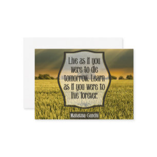 Mahatma Gandhi Inspirational Quote "Live" Card