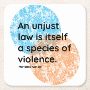 Mahatma Gandhi Law Quotes Square Paper Coaster