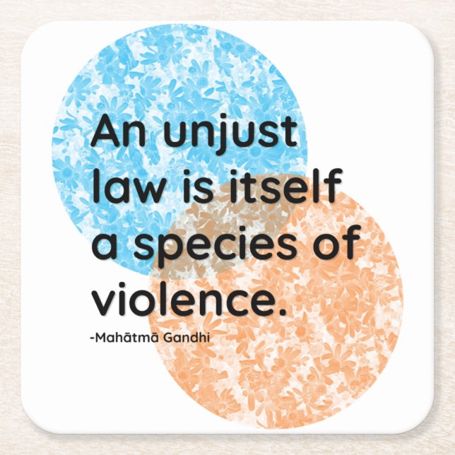 Mahatma Gandhi Law Quotes Square Paper Coaster (Front)