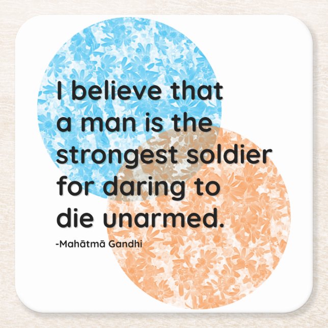 Mahatma Gandhi Man Quotes Square Paper Coaster (Front)