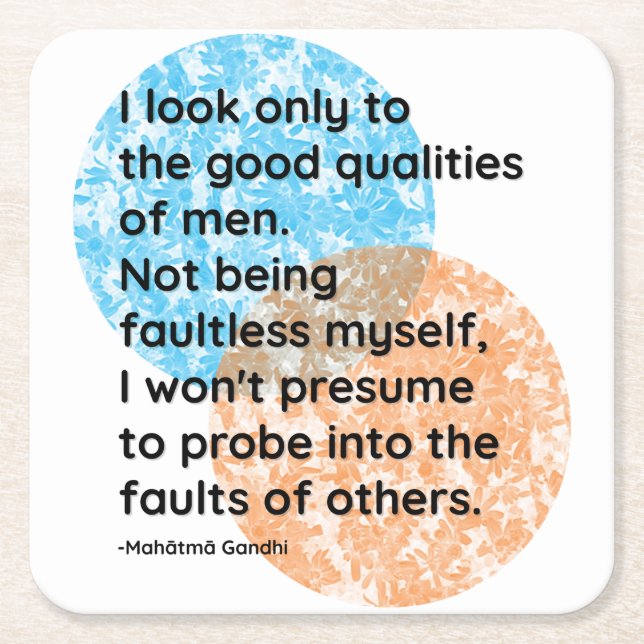 Mahatma Gandhi Men Quotes Square Paper Coaster (Front)