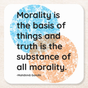 Mahatma Gandhi Morality Quotes Square Paper Coaster
