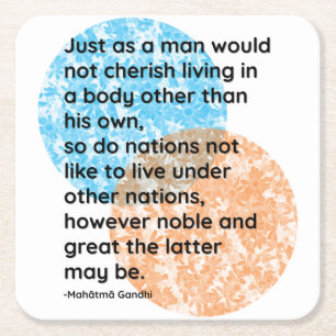 Mahatma Gandhi Nation Quotes Square Paper Coaster