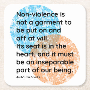 Mahatma Gandhi Non-violence Quotes Square Paper Coaster