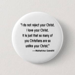 Mahatma Gandhi on Christians 6 Cm Round Badge