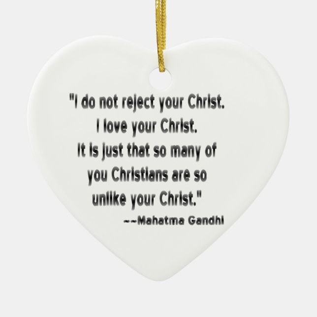 Mahatma Gandhi on Christians Ceramic Tree Decoration (Front)