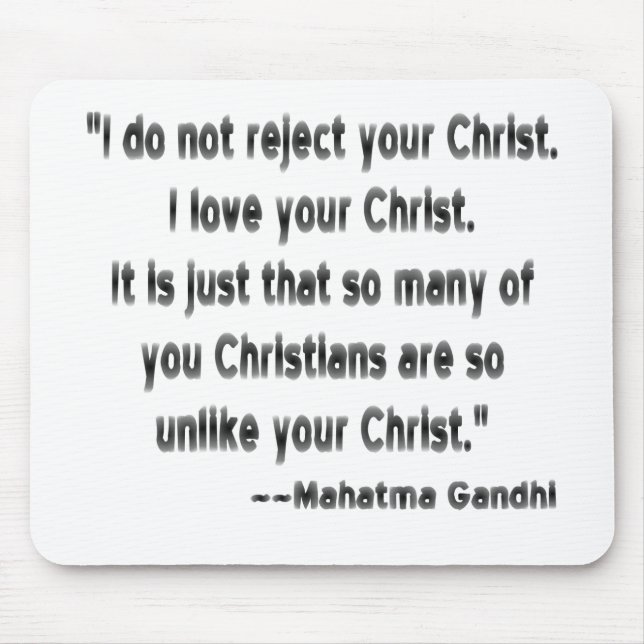 Mahatma Gandhi on Christians Mouse Mat (Front)
