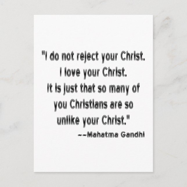 Mahatma Gandhi on Christians Postcard (Front)