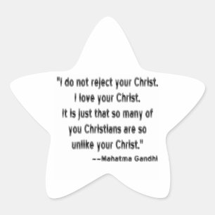Mahatma Gandhi on Christians Star Sticker