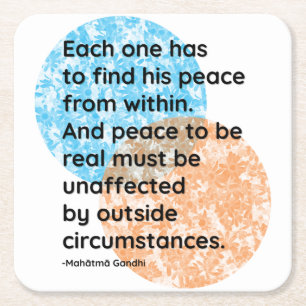 Mahatma Gandhi Peace Quotes Square Paper Coaster