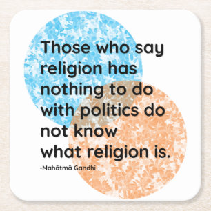Mahatma Gandhi Politics Religion Quotes Square Paper Coaster