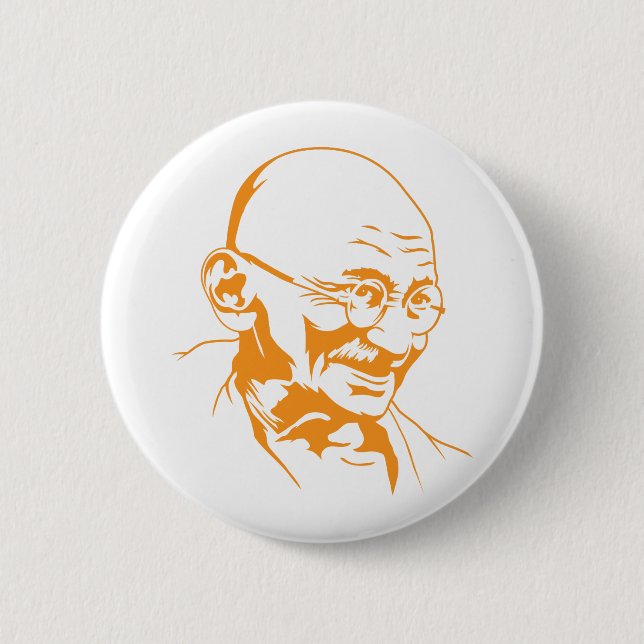 Mahatma Gandhi Portrait Button (Front)