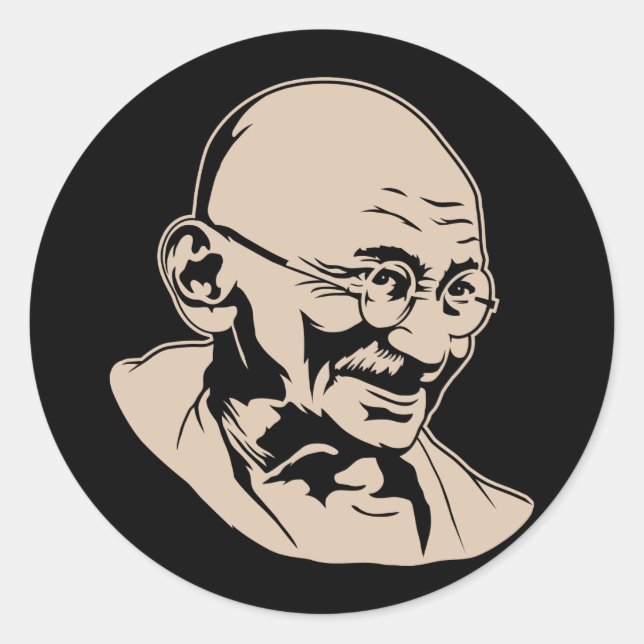 Mahatma Gandhi Portrait Sticker (Front)