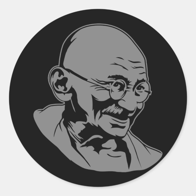 Mahatma Gandhi Portrait Sticker (Front)