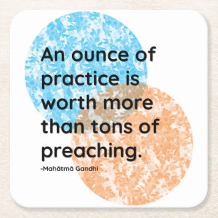 Mahatma Gandhi Practice Quotes Square Paper Coaster