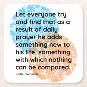 Mahatma Gandhi Prayer Life Quotes Square Paper Coaster