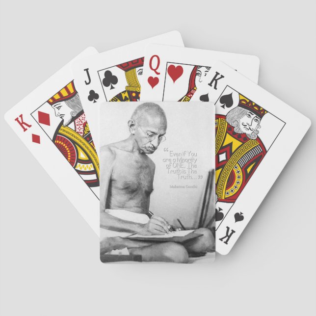 Mahatma Gandhi Quote, Minority of One, Truth Playing Cards (Back)