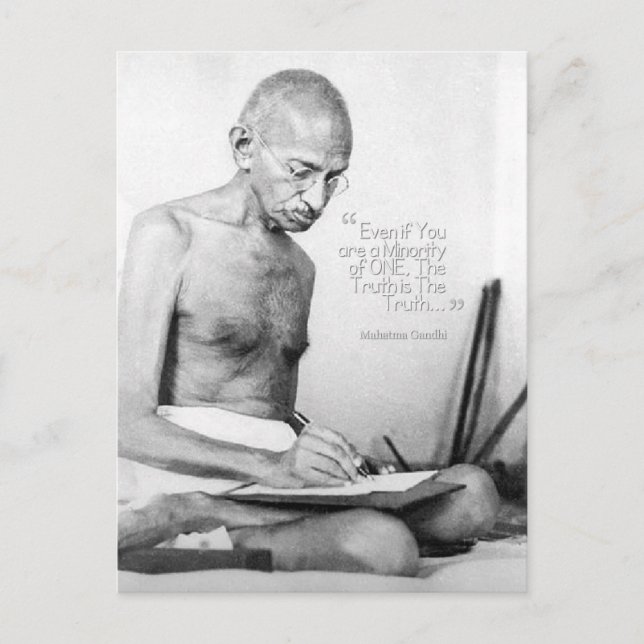 Mahatma Gandhi Quote, Minority of One, Truth Postcard (Front)