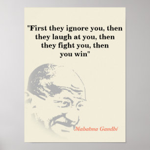 Mahatma Gandhi Quote On Winning Poster