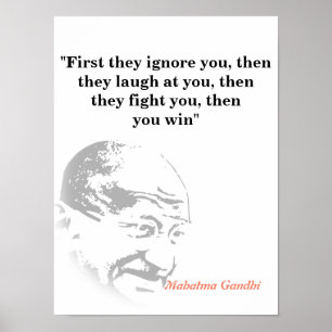 Mahatma Gandhi Quote On Winning Poster