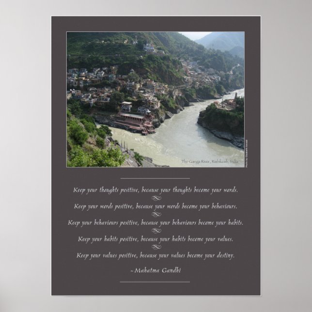 Mahatma Gandhi Wisdom Quote Poster (Front)