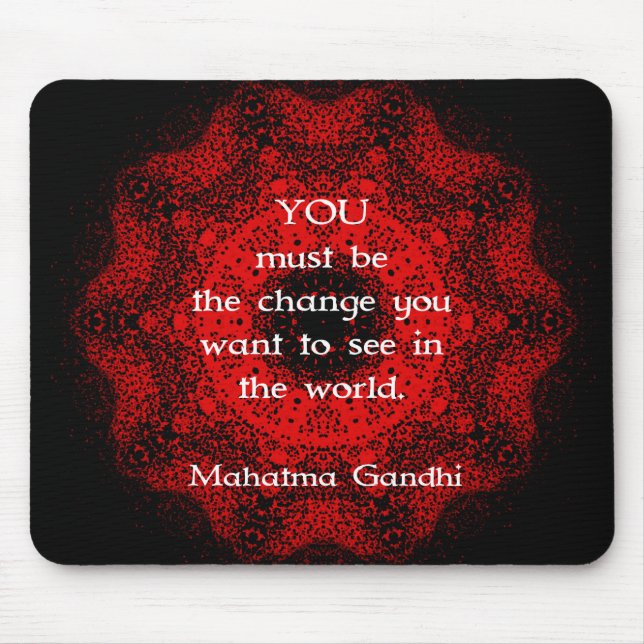 Mahatma Gandhi Wisdom Saying about action Mouse Mat (Front)