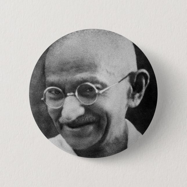 Mahatma Ghandi Portrait Photograph 6 Cm Round Badge (Front)