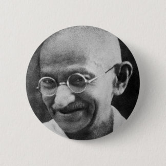 Mahatma Ghandi Portrait Photograph 6 Cm Round Badge