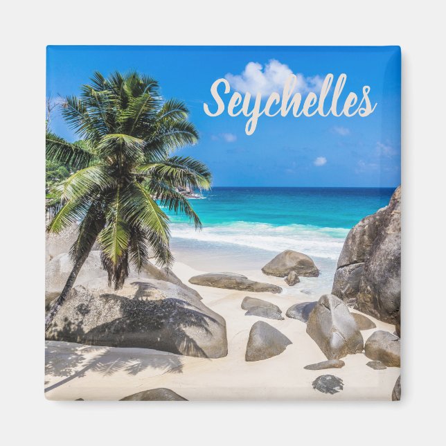 Mahe Seychelles Carana Beach gift Magnet (Front)