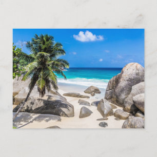Mahe Seychelles Carana Beach gift Poster Holiday Postcard