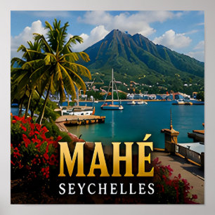 Mahé Seychelles Tropical Island Travel Souvenir Poster