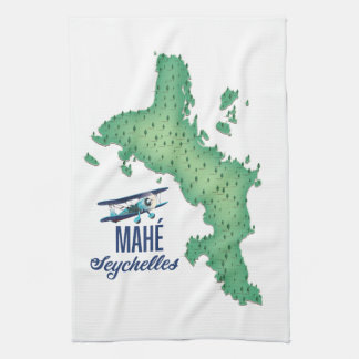 Mahé, Seychelles Vintage map Tea Towel