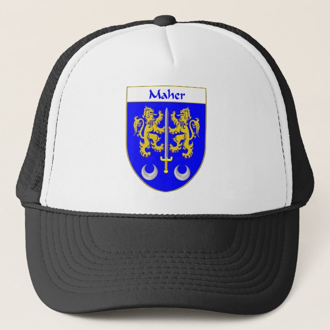 Maher Coat of Arms/Family Crest Trucker Hat (Front)
