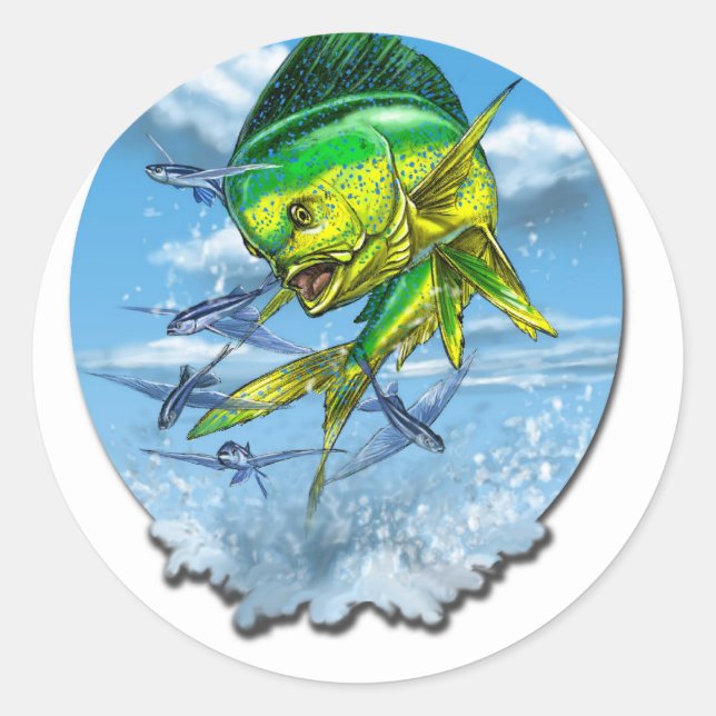 mahi-1 classic round sticker (Front)