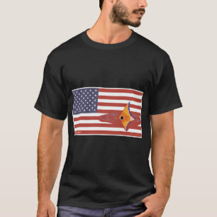 Mahi-Mahi American Flag Badge T-Shirt
