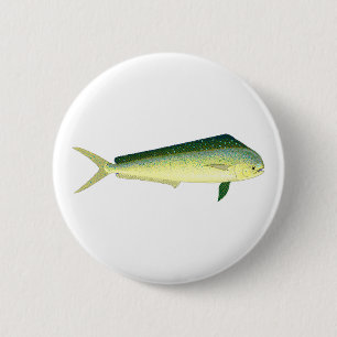 Mahi Mahi - Dolphin Fish Art 6 Cm Round Badge