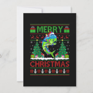 Mahi Mahi Fish Lover Xmas Tree Santa Mahi Mahi Chr Invitation