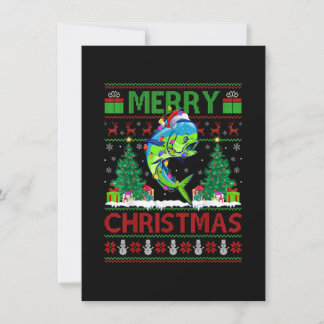Mahi Mahi Fish Lover Xmas Tree Santa Mahi Mahi Chr Invitation