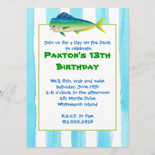 Mahi Mahi Fishing Party Invitation